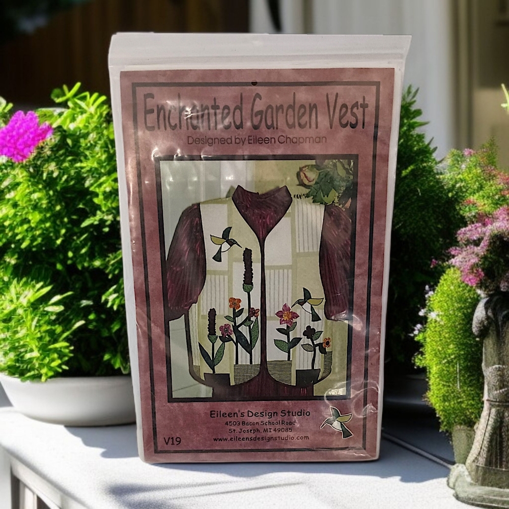 Vtg Enchanted Garden Hummingbird Vest Sewing Pattern Eileen Chapman V19 Applique